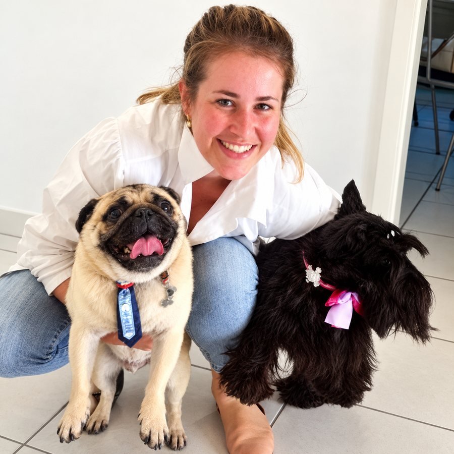 Veterinária da ItuVets com cães